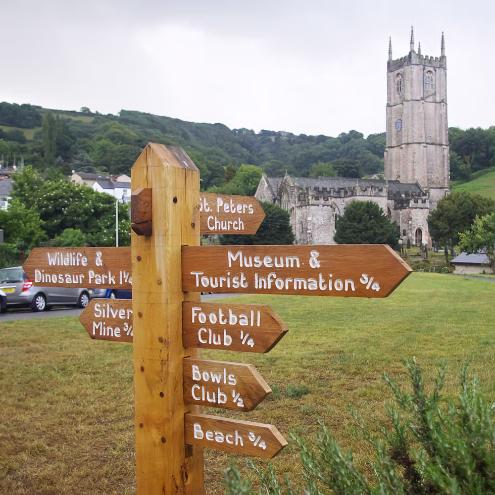 Sign showing things to do in Combe Martin
